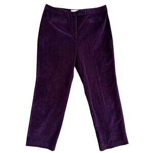 Vtg Talbots Velvet Pants Women 12 Purple‎ Stretch 90s Straight Leg Fairy Grunge